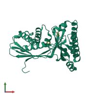 PDB entry 1kkh coloured by chain, front view.