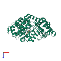 PDB entry 1kkj coloured by chain, top view.