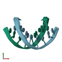 PDB entry 1kkv coloured by chain, ensemble of 20 models, front view.