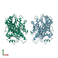 PDB entry 1kl7 coloured by chain, front view.