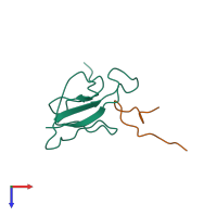 PDB entry 1kl8 coloured by chain, top view.