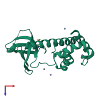 PDB entry 1kl9 coloured by chain, top view.