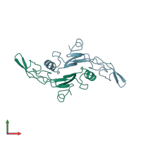 PDB entry 1klc coloured by chain, front view.