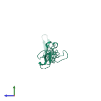 PDB entry 1klo coloured by chain, side view.