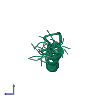 PDB entry 1klr coloured by chain, ensemble of 25 models, side view.