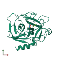 PDB entry 1klt coloured by chain, front view.