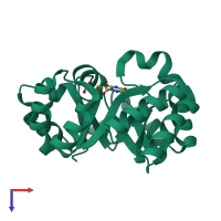 PDB entry 1km2 coloured by chain, top view.