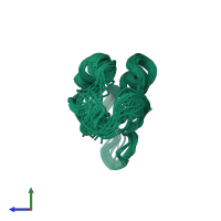 PDB entry 1kn6 coloured by chain, ensemble of 20 models, side view.