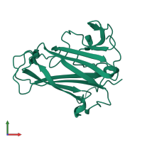 PDB entry 1knb coloured by chain, front view.