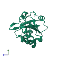 PDB entry 1kng coloured by chain, side view.