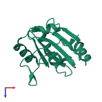 PDB entry 1kng coloured by chain, top view.