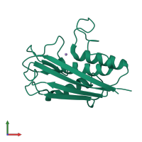 PDB entry 1knk coloured by chain, front view.