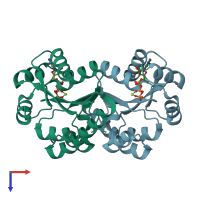 PDB entry 1ko5 coloured by chain, top view.