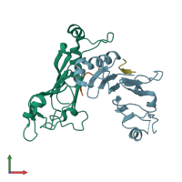 PDB entry 1ko6 coloured by chain, front view.