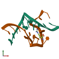 PDB entry 1koc coloured by chain, front view.