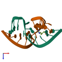 PDB entry 1koc coloured by chain, top view.