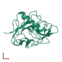 PDB entry 1koe coloured by chain, front view.