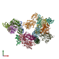 PDB entry 1kog coloured by chain, front view.