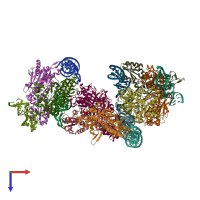 PDB entry 1kog coloured by chain, top view.