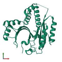 PDB entry 1kon coloured by chain, front view.