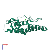 PDB entry 1kp4 coloured by chain, top view.