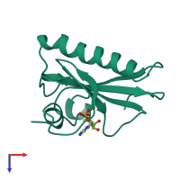 PDB entry 1kpf coloured by chain, top view.