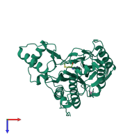 PDB entry 1kq0 coloured by chain, top view.