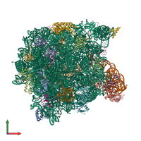 PDB entry 1kqs coloured by chain, front view.