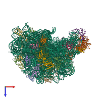 PDB entry 1kqs coloured by chain, top view.