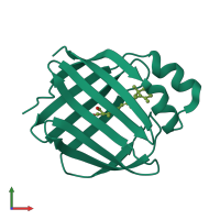 PDB entry 1kqw coloured by chain, front view.