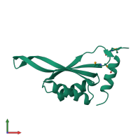 PDB entry 1kr4 coloured by chain, front view.