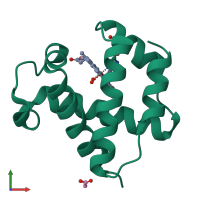 PDB entry 1kr7 coloured by chain, front view.