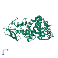 PDB entry 1kro coloured by chain, top view.