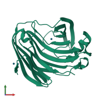 PDB entry 1ks4 coloured by chain, front view.