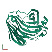 PDB entry 1ks5 coloured by chain, front view.