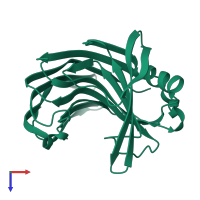 PDB entry 1ks5 coloured by chain, top view.