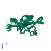 PDB entry 1ks6 coloured by chain, ensemble of 20 models, top view.