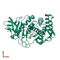 PDB entry 1ks7 coloured by chain, front view.