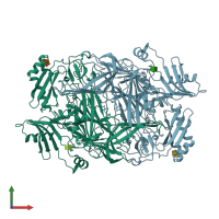 PDB entry 1ksi coloured by chain, front view.