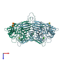 PDB entry 1ksi coloured by chain, top view.