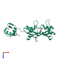 PDB entry 1ksk coloured by chain, top view.