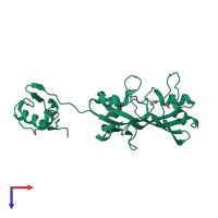 PDB entry 1ksl coloured by chain, top view.