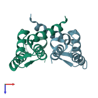 PDB entry 1kso coloured by chain, top view.