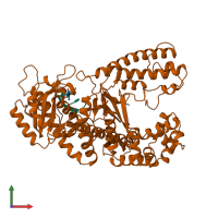 PDB entry 1ksp coloured by chain, front view.