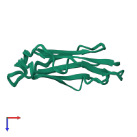 PDB entry 1ksr coloured by chain, ensemble of 20 models, top view.