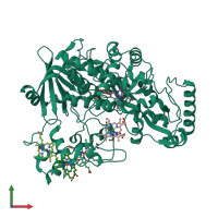 PDB entry 1kss coloured by chain, front view.