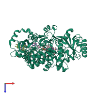 PDB entry 1kss coloured by chain, top view.