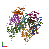 PDB entry 1ksx coloured by chain, front view.