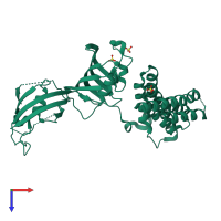 PDB entry 1kt0 coloured by chain, top view.
