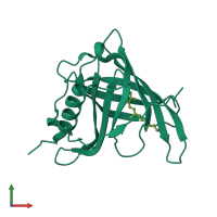 PDB entry 1kt7 coloured by chain, front view.